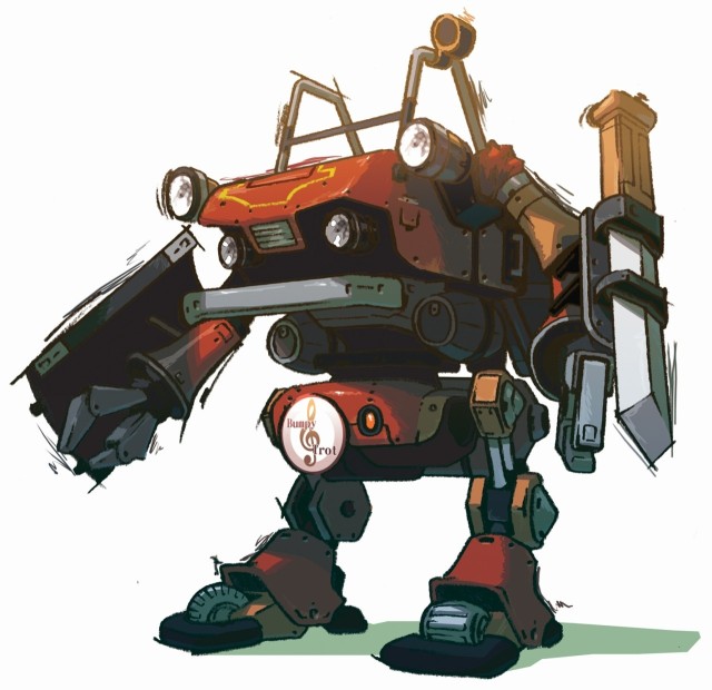 Original Steambot Chronicles Trotmobile illustration.