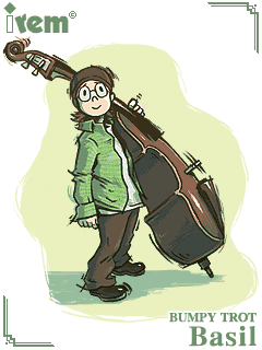 Character illustration of Basil from Steambot Chronicles.