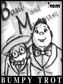 Black-and-white portraits of Basil and Marjoram from Steambot Chronicles.