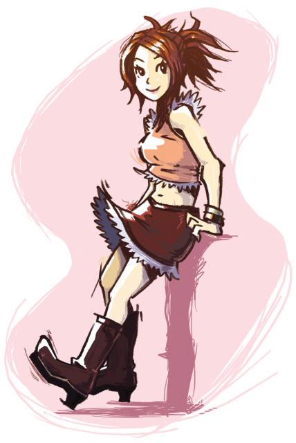 Character illustration of Connie from Steambot Chronicles.