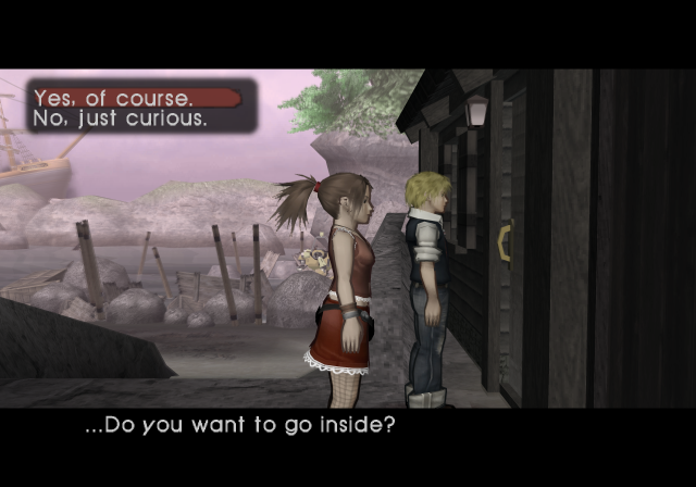 Vanilla and Connie stand at the beach house door with a choice about going inside.