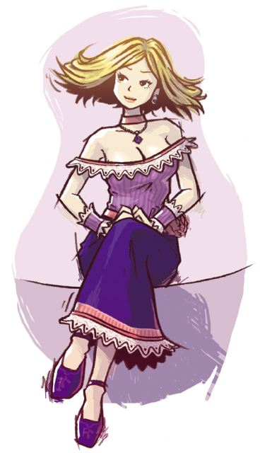 Character illustration of Savory from Steambot Chronicles.