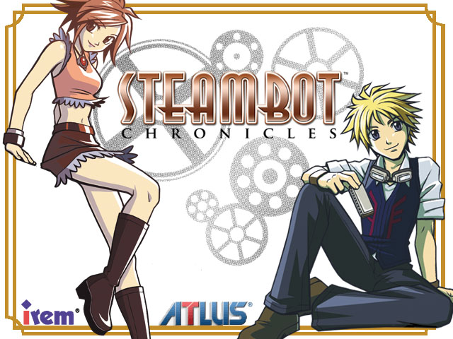 Vanilla sitting beside Connie and the Steambot Chronicles logo, with Irem and Atlus branding.