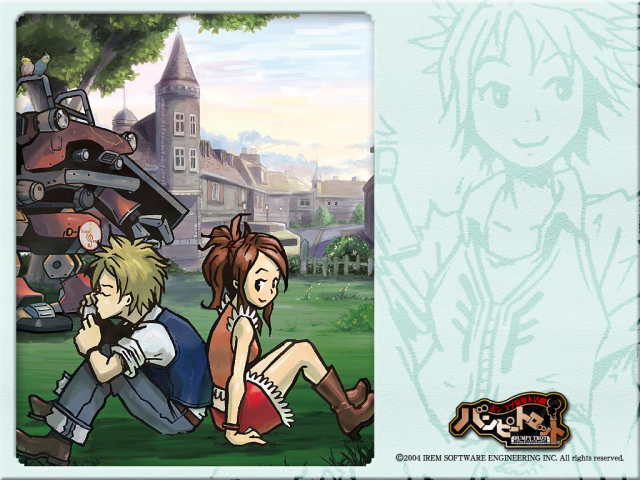 Blue Steambot Chronicles wallpaper featuring Vanilla, Connie and a Trotmobile.