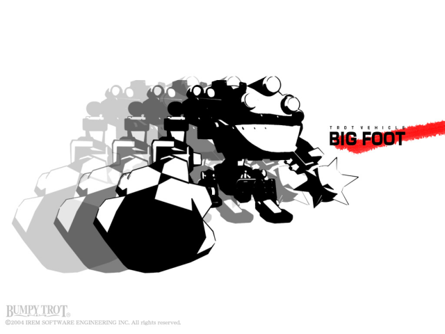 Monochrome Steambot Chronicles wallpaper featuring the Big Foot enemy.