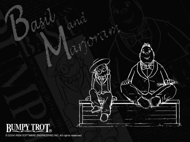 Black Steambot Chronicles wallpaper featuring Basil and Marjoram line art.
