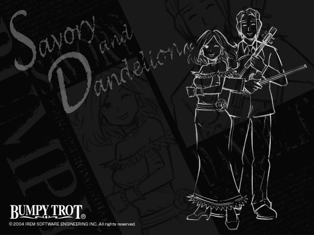 Black Steambot Chronicles wallpaper featuring Savory and Dandelion line art.