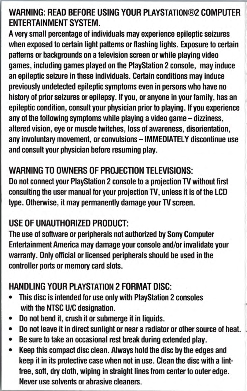 Steambot Chronicles US manual — Safety information.