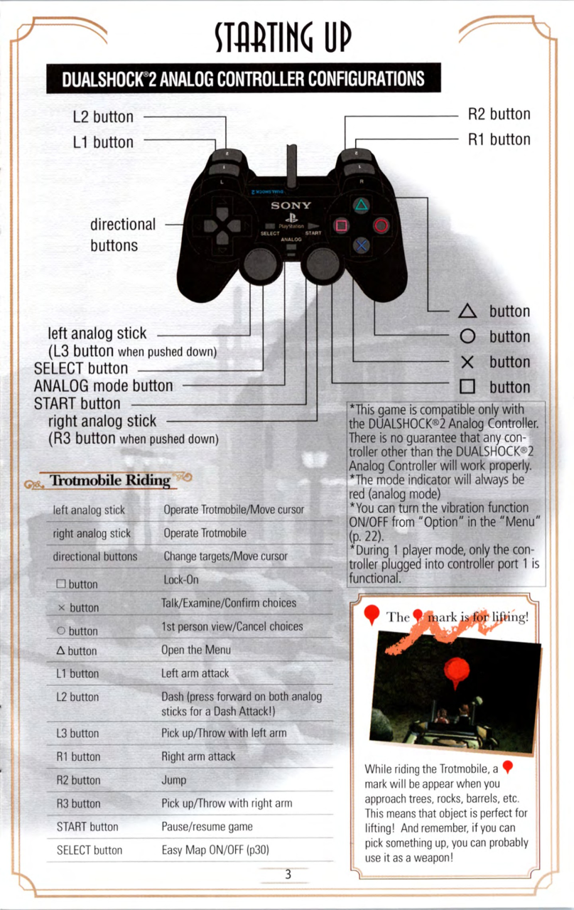 Steambot Chronicles US manual — Printed page 3.