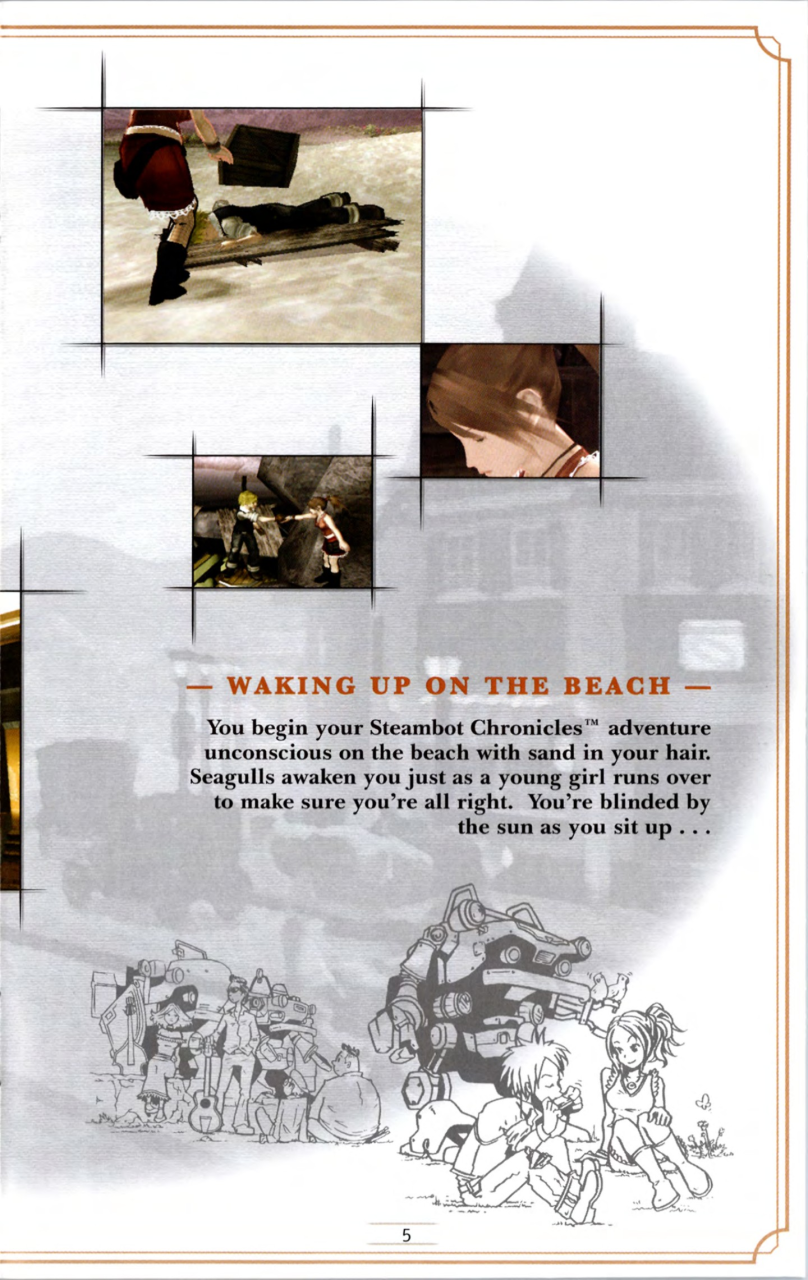 Steambot Chronicles US manual — Printed page 5.