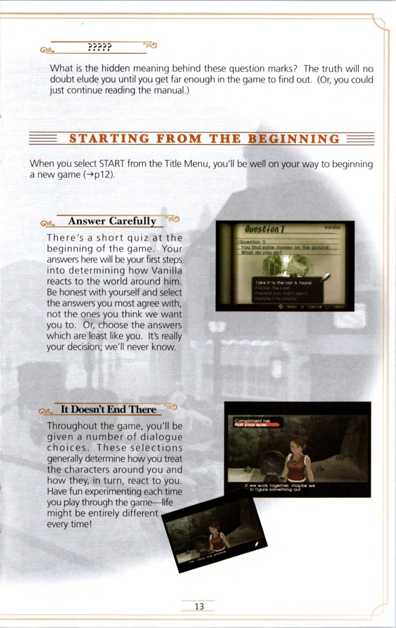 Steambot Chronicles US manual — Printed page 13.