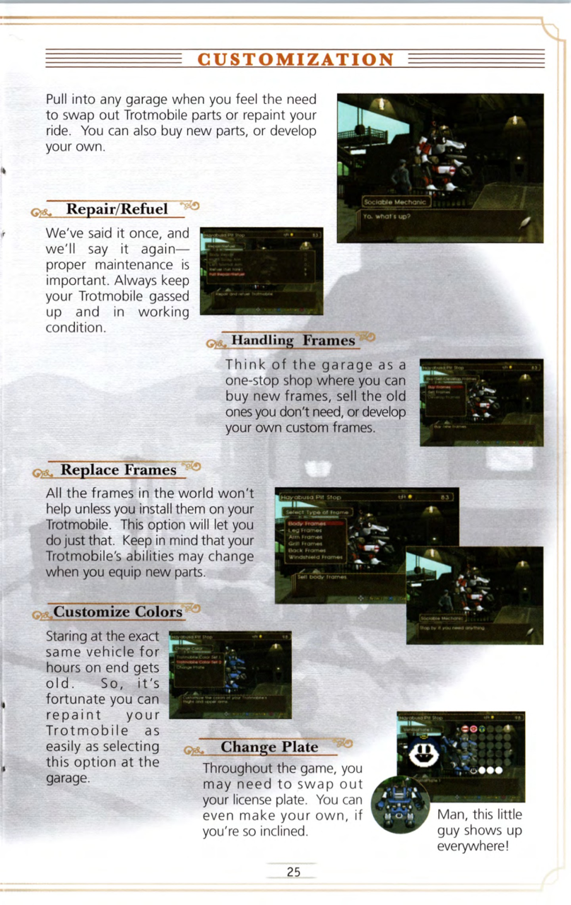 Steambot Chronicles US manual — Printed page 25.