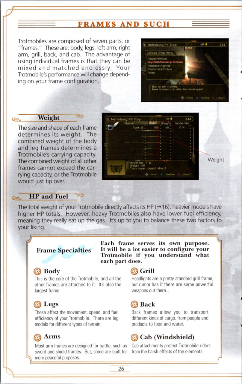 Steambot Chronicles US manual — Printed page 26.