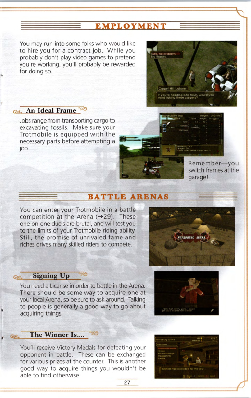 Steambot Chronicles US manual — Printed page 27.