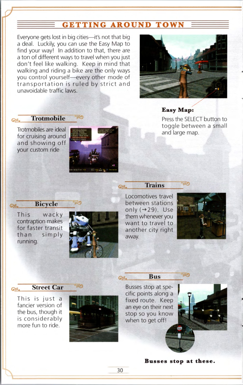 Steambot Chronicles US manual — Printed page 30.