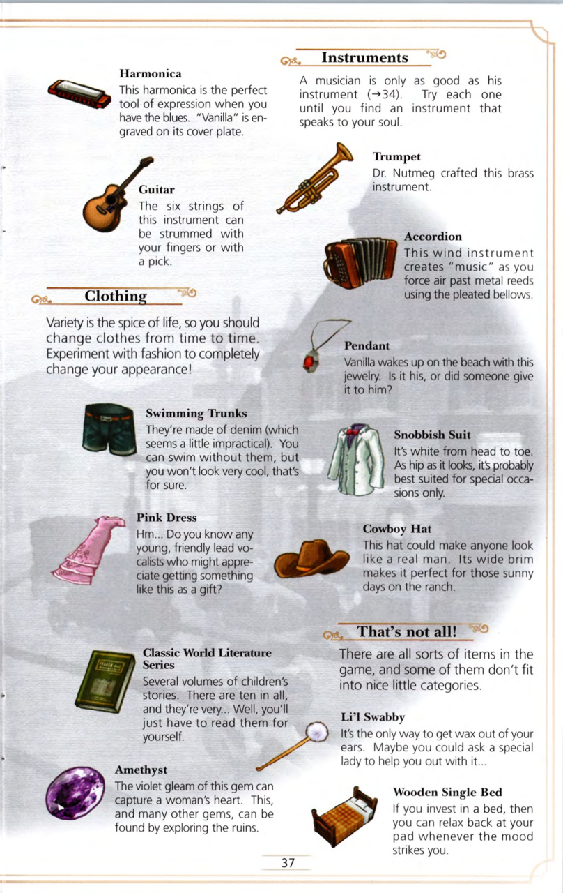 Steambot Chronicles US manual — Printed page 37.