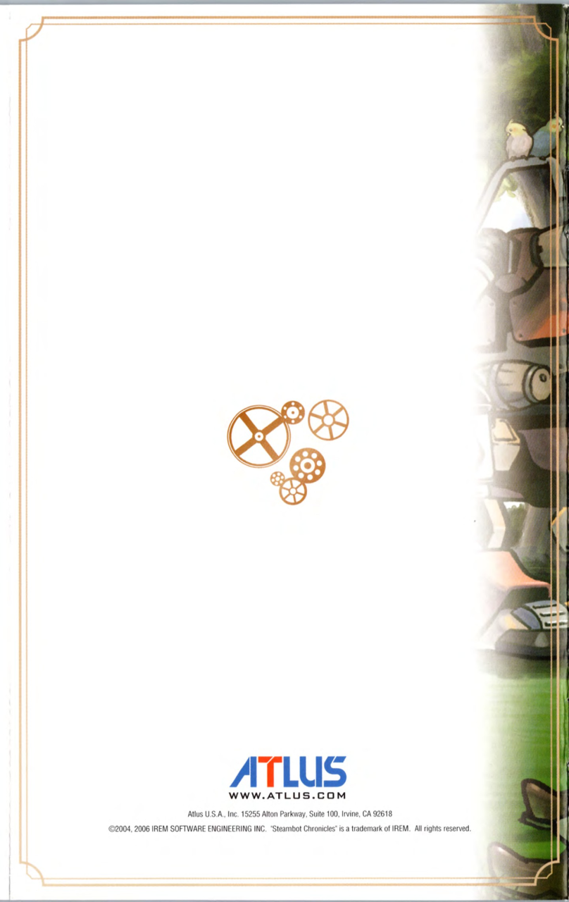 Steambot Chronicles US manual — Back cover.